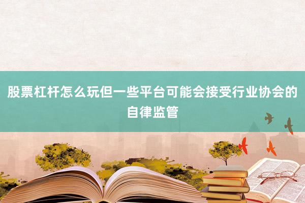 股票杠杆怎么玩但一些平台可能会接受行业协会的自律监管